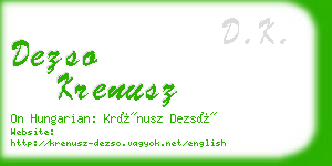 dezso krenusz business card